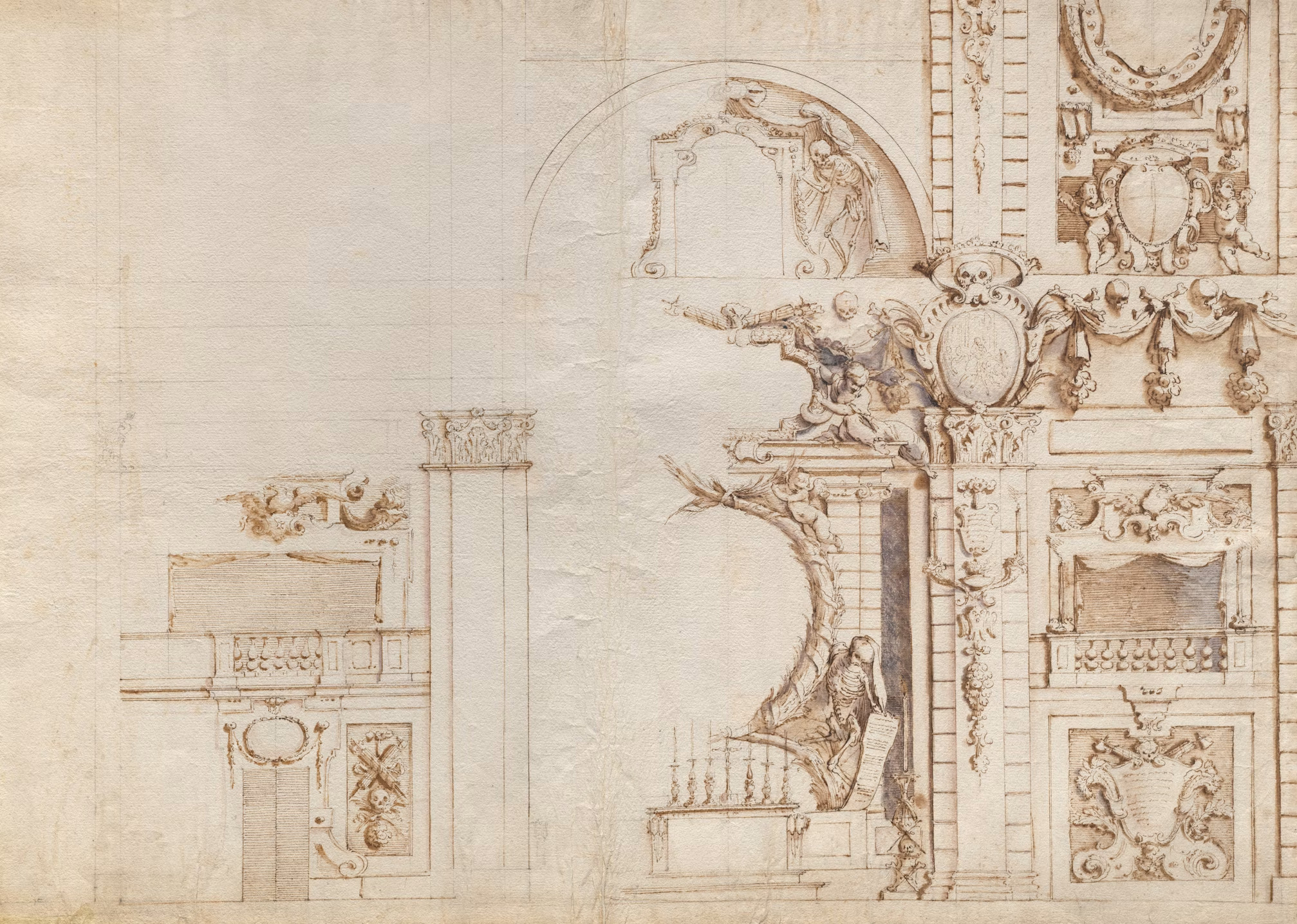 Renaissance-inspired architectural sketch